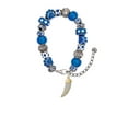 thumbnail image 2 of Delight Jewelry Goldtone Large Crystal Sabre Tooth Blue Paw Print Bead Bracelet, 7"+2", 2 of 4