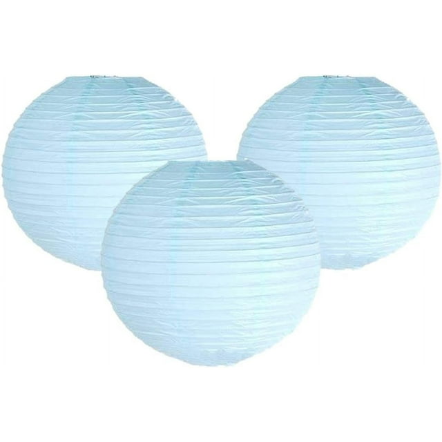 Lot de 3 Lanternes Rondes en Papier Lampe Décoration de Mariage Anniversaire Fête