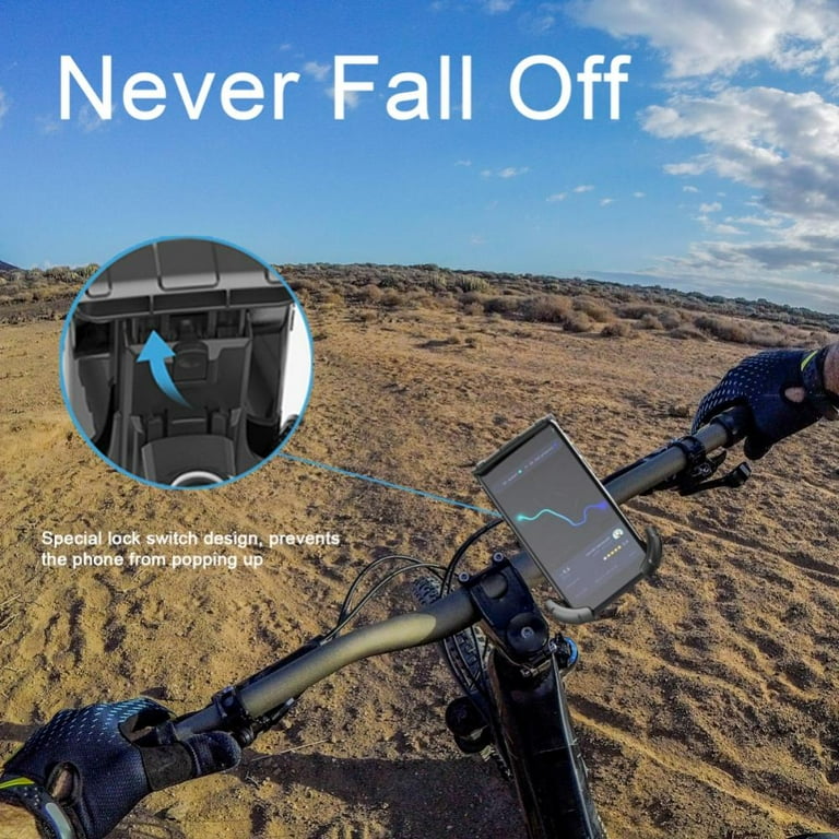Bike Phone Mount Anti Shake Super Stable Universal Handlebar Cell Phone Holder for Bike Bicycle Motorcycle Compatible with iPhone 13 13 Mini 13