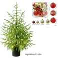 thumbnail image 2 of 2FT Pre-Lit Artificial Norfolk Pine Christmas Tree with LED String Lights,Tabletop Christmas Tree with Multicolored Hanging Christmas Balls Ornaments,for Home,Office,Holiday Xmas Decor, 2 of 6