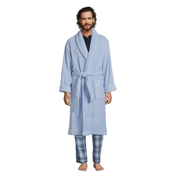 Lands' End Men's Calf Length Turkish Terry Robe