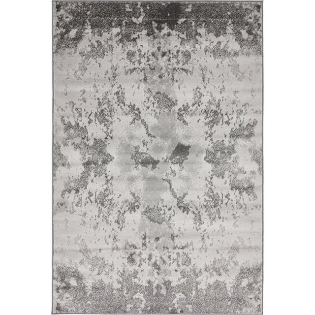 Unique Loom Metro Cement Stone Area Rug 4' x 6' Rectangle Light Gray/Ivory