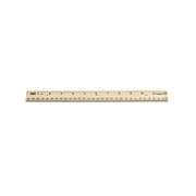 School Smart Double Beveled Edge Wood Ruler - Inch and Metric with (3) Hole Punched for Binder, 12 in L