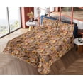 thumbnail image 4 of Ambesonne Fall Fitted & Flat Sheet with Sham 3 Pcs Set, Autumnal Botanical Pattern, Twin XL, Fawn Mustard and Vermilion, 4 of 5