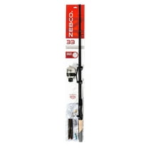 Zebco 33 bass and gamefish 5'8" medium action spincast combo with Strike King baits