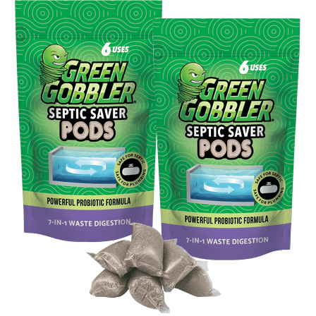 Green Gobbler Septic Saver Septic Tank Treatement Pods - Use Monthly to Reduce Backups, Overflows and Foul Odor - 12 Month Supply