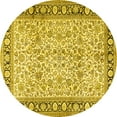 thumbnail image 1 of Ahgly Company Machine Washable Indoor Round Persian Yellow Traditional Area Rugs, 5' Round, 1 of 4