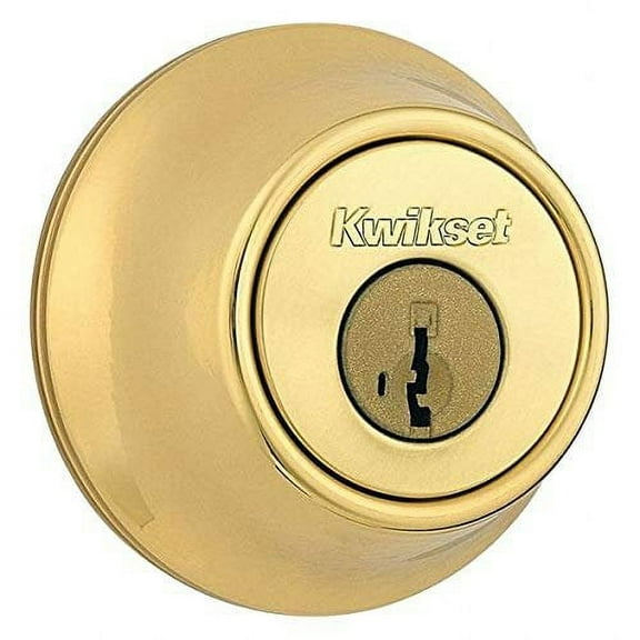 Kwikset Deadbolt Lock Grade 3 - Brass Finish, Latch Included