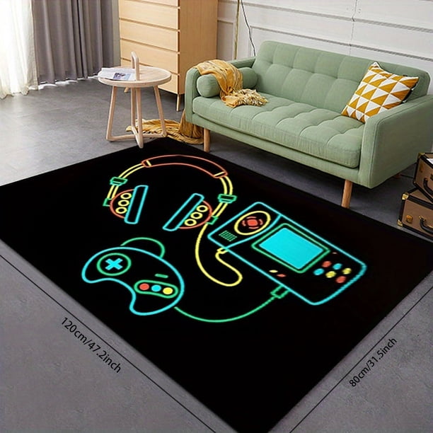 1pc Area Rug, Game Set Pattern, Living Room Bedroom Game Console Anti Slip Floor Mat, Game Console Print Pattern Floor Mat