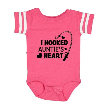 

Inktastic I Hooked Auntie s Heart with Fishing Rod Gift Baby Boy or Baby Girl Bodysuit