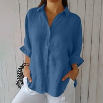Patlollav New 2024 Women Solid Casual Cotton and Linen Tie Back Design Fashion Shirt Tops