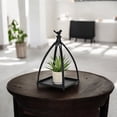 thumbnail image 2 of Veldra Curved Mini Table Lantern & Bird Accent - Black, 2 of 8