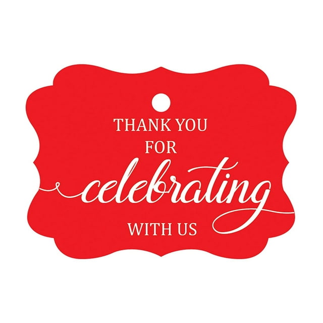 100 Pcs Custom Paper Tags Thank You For Celebrating Wedding Favor Gift Hang Tags