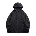 thumbnail image 1 of Autumn New Men's Loose Colored Hooded Jacket Charge Coat Cardigan Coat3XL, 1 of 3