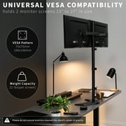 VIVO Dual Monitor Mount Extra Tall Desk Stand | Holds two Screens up to 27