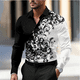 thumbnail image 5 of Camisa formal informal de negocios con diseño floral para hombre, camisa con botones para fiesta, uso diario, primavera y verano, solapa, manga larga, 11 colores, tela suave, 5 of 5