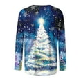 thumbnail image 5 of qelini Christmas Tee Shirts for Women Plus Size Xmas Tree Print Crewneck Pullover Long Sleeve Tops Baggy Holiday Clothes, 5 of 8