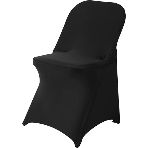20 Pack Black Spandex Folding Chair Covers in Stretch Washable Fabric for Wedding, Party,Holidays,Celebration and Other Special Events
