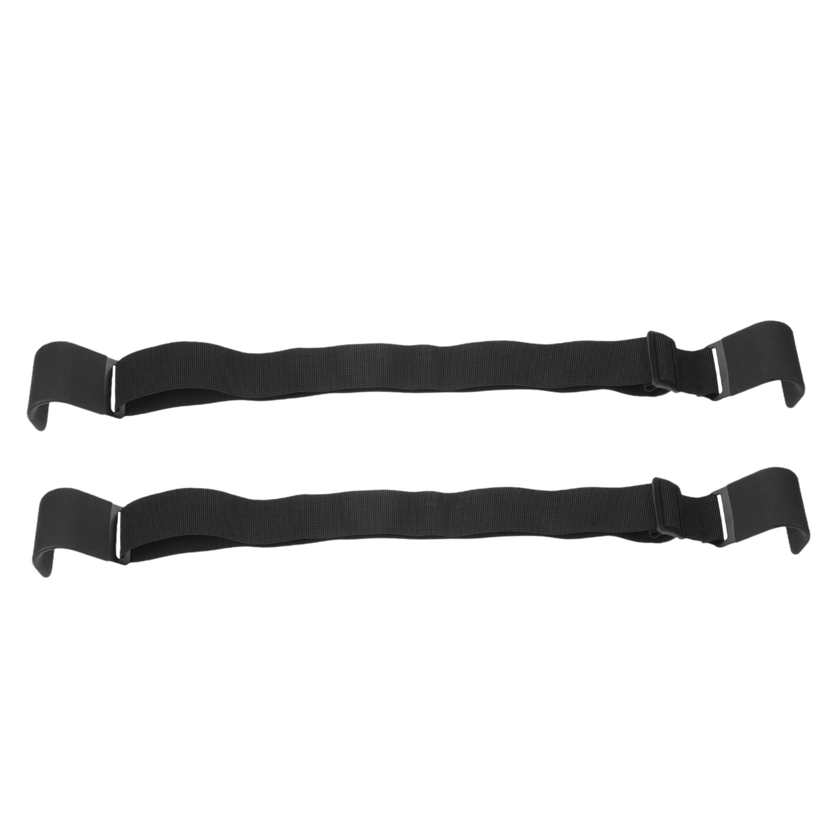 HONMEET 2-Pack Adjustable Black Trash Can Lid Lock Straps with Heavy Duty Elastic Bungee Cords for
