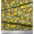 thumbnail image 2 of Soimoi Rayon Fabric Leaves,Floral & Lemon Vegetable Print Fabric by Yard 56 Inch Wide, 2 of 3
