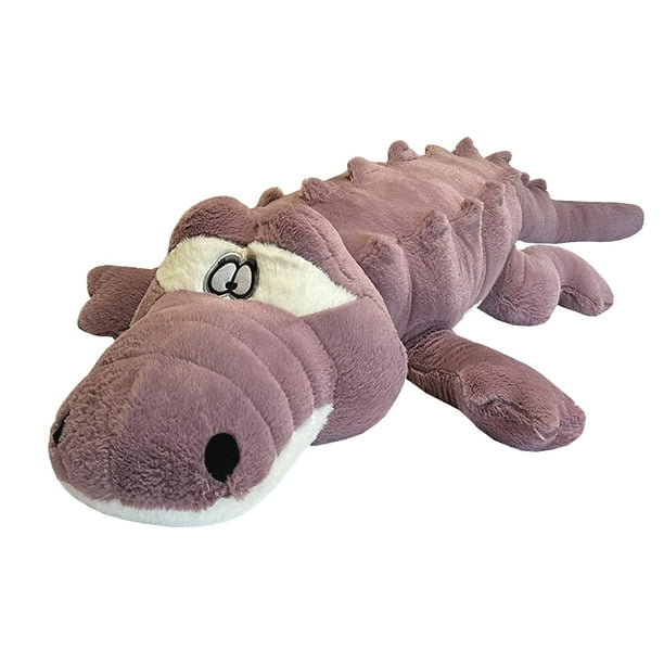 Almohada de peluche Hofun4U con forma de cocodrilo, 97 cm, color morado