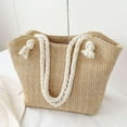 thumbnail image 3 of Spencer Women Straw Woven Tote Bag Summer Beach Rattan Paper Handbag Tote Purse Travel Boho Bag, Khaki, 3 of 9