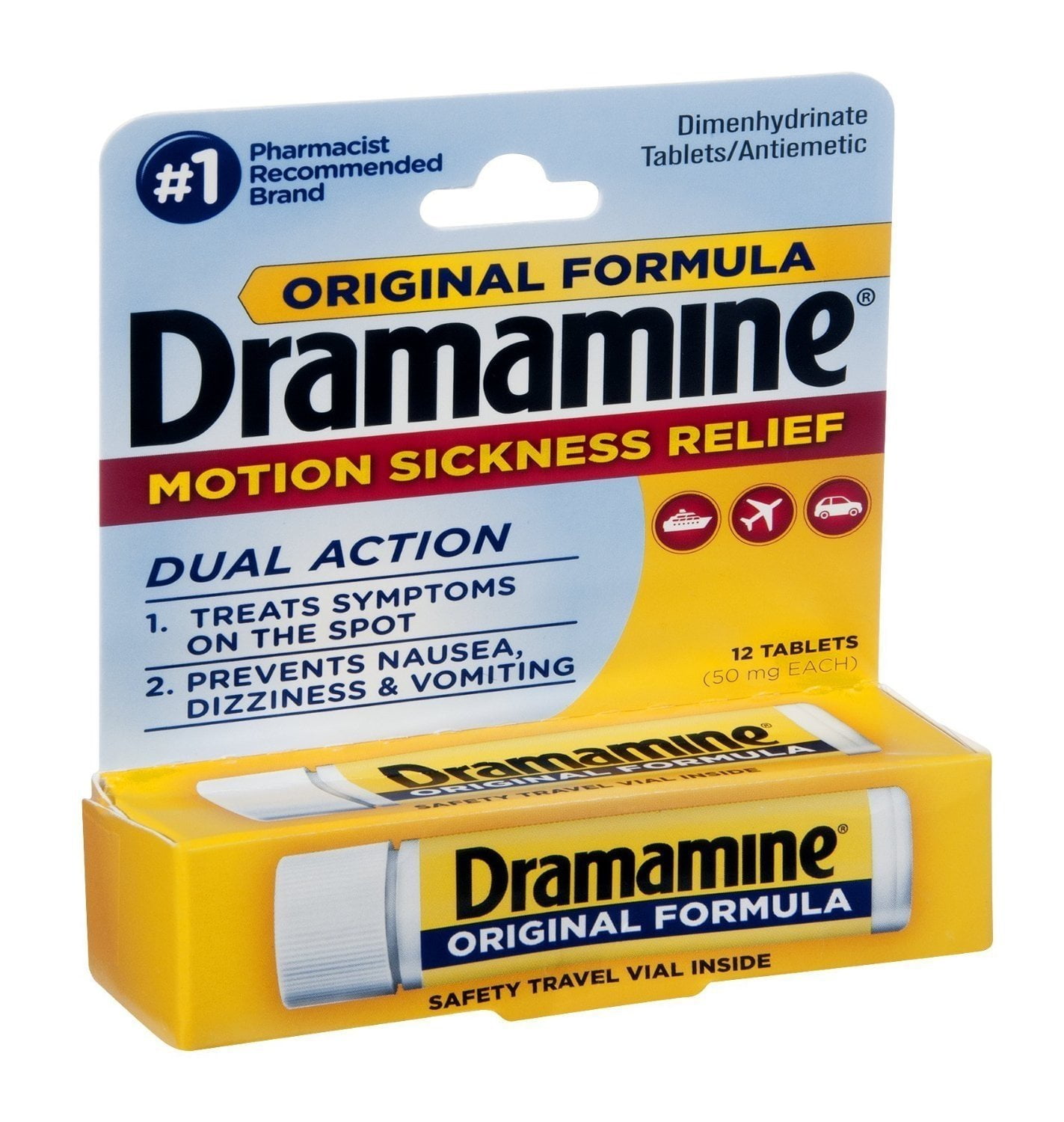 Dramamine Motion Sickness Relief Original Formula Dual Action 12ct 3
