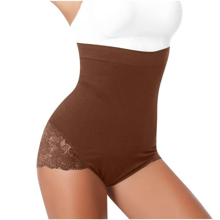 Besolor High Waisted Shapewear Panties for Women Seamless Lace Butt Lifting Body Shaper Underwear Girdle Panty