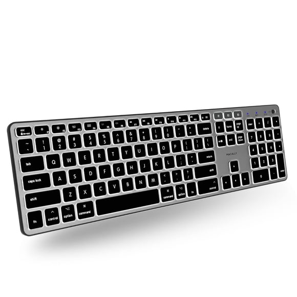 Macally Backlit Bluetooth Keyboard for Mac (2024 Upgraded Battery) - Compatible Apple Keyboard Wireless - Multi-Device Keyboard for MacBook Pro/Air, iMac, iMac Pro, Mac Mini, Mac Pro