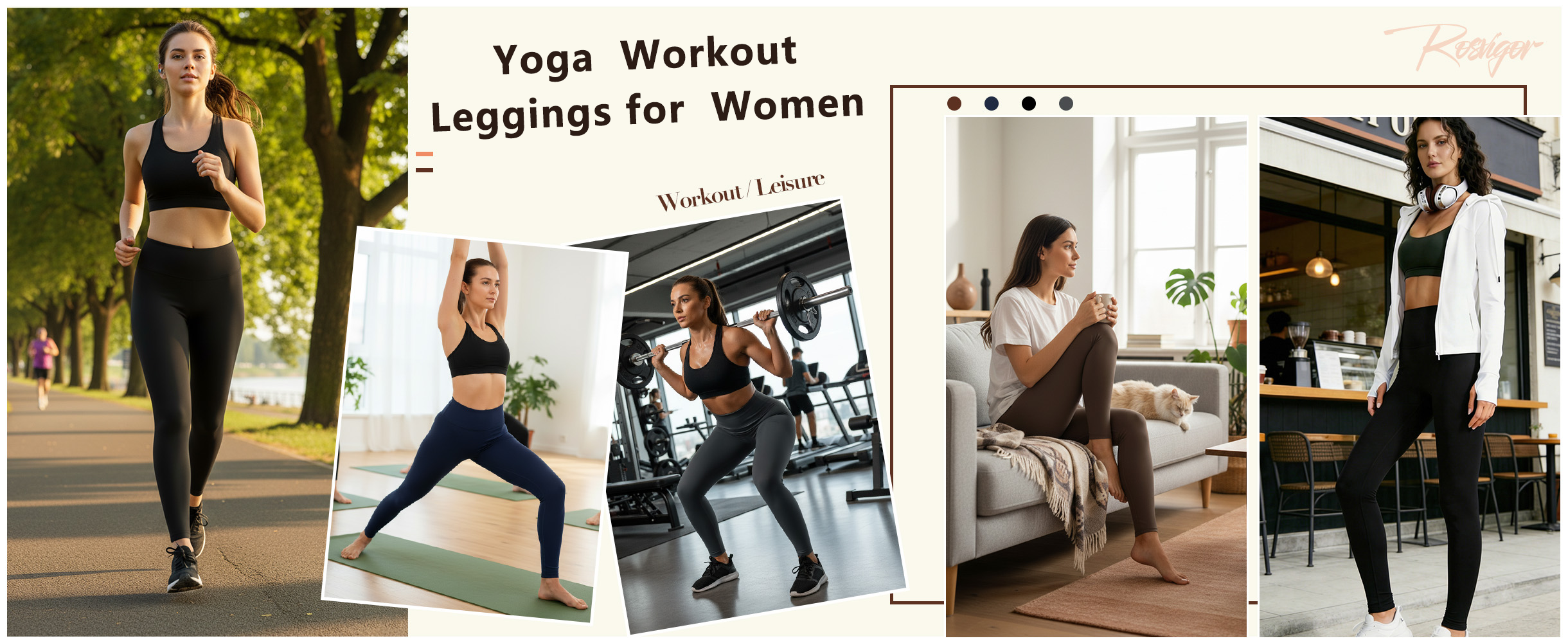 Rosvigor Women's High Waisted Yoga Leggings No Front Seam photo 7