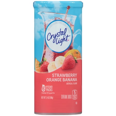 Crystal Light Drink Mix, Stawberry Orange Banana, 2.4 Oz, 6 Packets, 1 Count