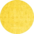 thumbnail image 1 of Ahgly Company Machine Washable Indoor Round Oriental Yellow Traditional Area Rugs, 6' Round, 1 of 1