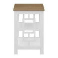 thumbnail image 4 of Table d'Appoint Carrée avec Étagères en Bois Blanc avec Finition Dessus en Bois Flotté, 4 of 7