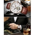 thumbnail image 3 of Mecánico Automático Hombres Reloj de pulsera Esqueleto Clásico Cuero Acero Hombres marrón Yuyangstore Reloj de hombre, 3 of 8