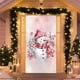 thumbnail image 3 of 90 x 200 cm Marco de puerta navideño con muñeco de nieve rosa Fondo navideño Marco de puerta Fondo de cortina para fiesta navideña Tela para decoración de porches para fiestas, 3 of 4