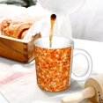 thumbnail image 3 of Yiaed Orange Glitter Print Ceramics Coffee,Large Handle Design,Extra Large Tea and Coffee Cup for Office and Home Mugs, 3 of 6