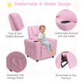 thumbnail image 5 of Alwalue Children Recliner Chair with Cup Holder Recliner for Toddler Child Furniture for Baby Girls Age 1-4 - Sweet Pink, 5 of 7