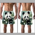 thumbnail image 3 of luoweisi Men's Beach Shorts Quick Dry Swim Trunks with Mesh Lining Panda 2XL, 3 of 5
