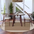 thumbnail image 3 of Round Rugs 5Ft, Brown Geometric Round Area Rug Washable Indoor Throw Carpet, Vintage Greece Key Soft Non Slip Circle Rug for Cabinet Bathroom Home Decor Aesthetic, 3 of 8
