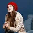 thumbnail image 4 of REDESS 2Pcs Slouchy Black and Beige Beanie Hat for Women Winter Warm Knit Cap, 4 of 6