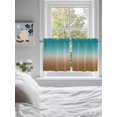 thumbnail image 4 of Half Window Curtains 24 Inches Long, Teal Brown Ombre Window Treatment Curtain Drapes, Turquoise Gradient Modern Abstract Art Short Curtains Tiers for Kitchen Over Sink, 27.5"x24", 2 Panels, 4 of 7