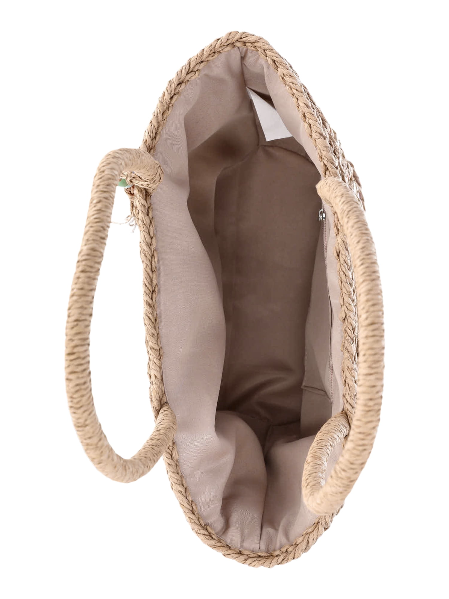 No Boundaries Festival Straw Top Handle Bag, Natural/Rainbow, Women's