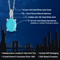 thumbnail image 2 of Gem Stone King 1.51 Ct Oval Green Turquoise White Diamond 10K White Gold Pendant with Chain, 2 of 6