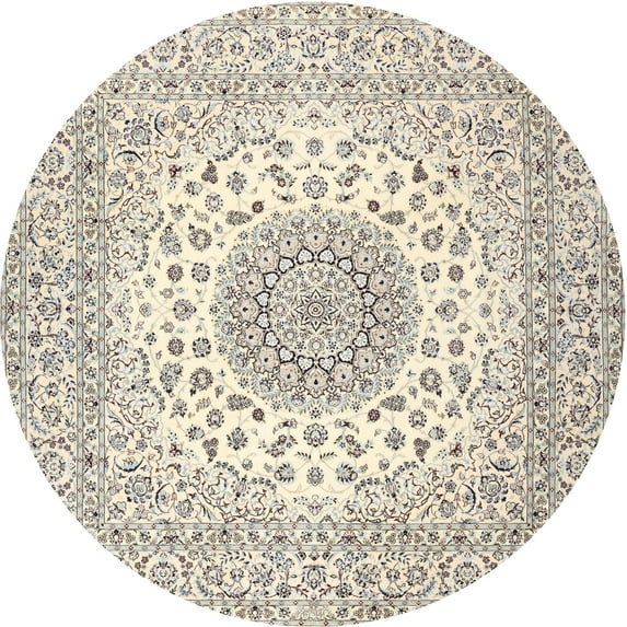 Ahgly Company Machine Washable Indoor Round Traditional Rosy Pink Area Rugs, 4' Round