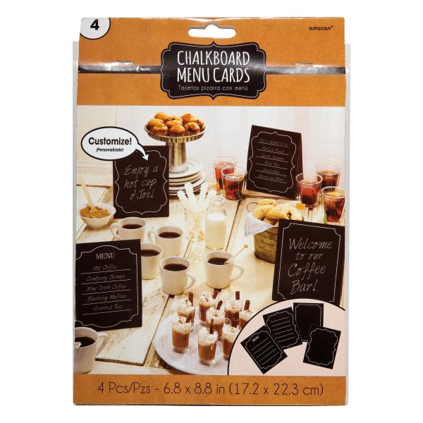 Happy Birthday 'Homemade and Delicious' Chalkboard Menu Cards (4ct)