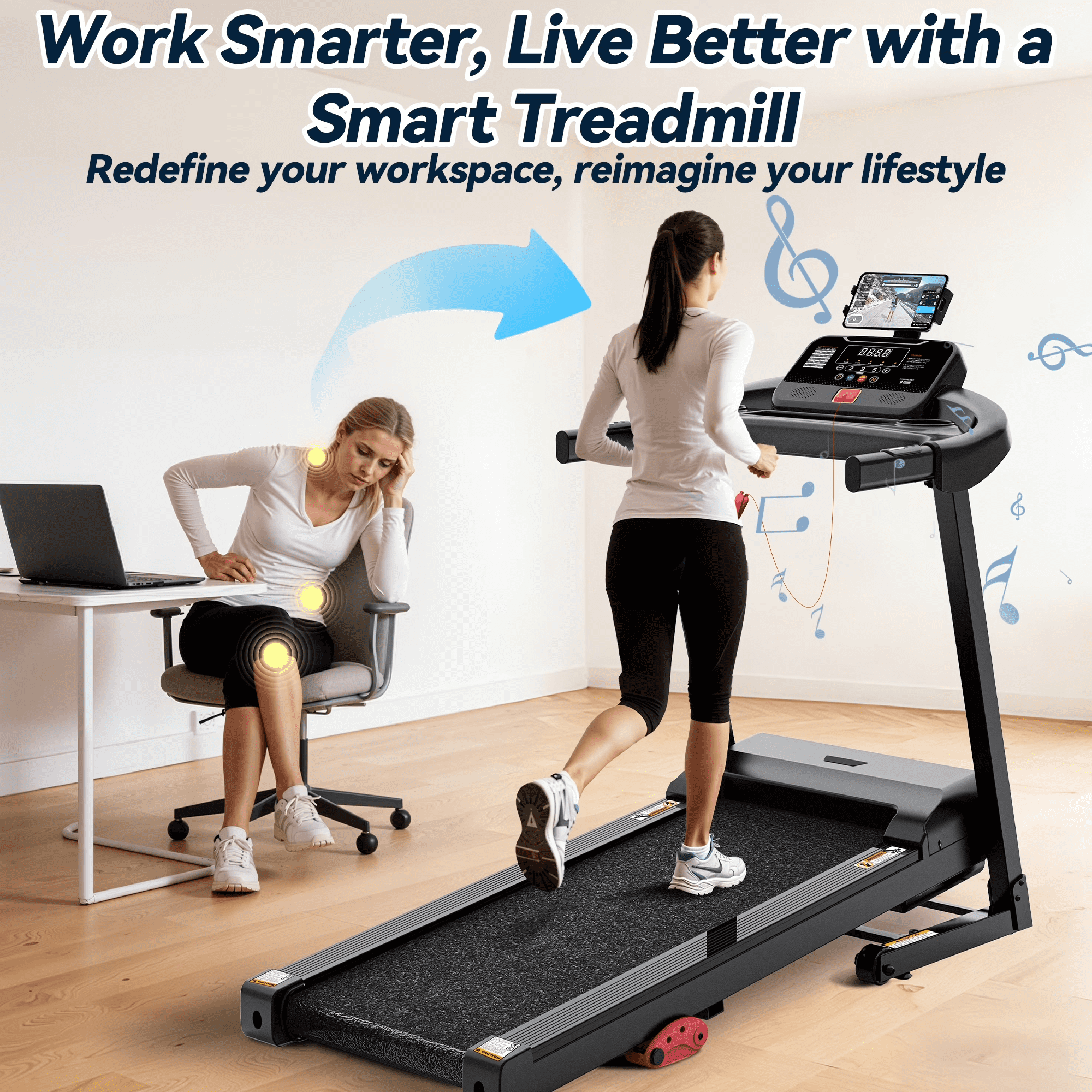 Incline Treadmill with Handle Bar,3.5HP Portable Treadmill for Home,Walking Pad with APP Control and LED Display, 300 lbs Weight Capacity
