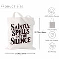 thumbnail image 2 of Saintly Spells in the Silence Funny Witch Halloween Canvas Bag 1Pc, 2 of 5