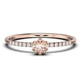 thumbnail image 1 of Dazzling Minimalist 0.55 Carat Classic Round Cut Morganite And Diamond Moissanite Affordable Engagement Ring, Wedding Ring in10k Solid Rose Gold, Gift For Her, Minimal Gift Idea For Woman, 1 of 3