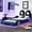 Blue, variant on LED - Integrated Twin Race Car Bed | Provide Gentle Glow in Bedroom