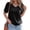 Black, variant on Short Sleeve Summer V Neck Women Solid Casual Tee Shirt with Pocket
